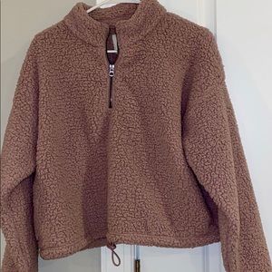 Cropped Quarter Zip Sherpa